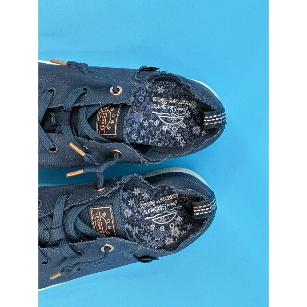 Skechers BOBS B Cute 2.0 Women’s 8.5 Navy Canvas Memory Foam Sneakers